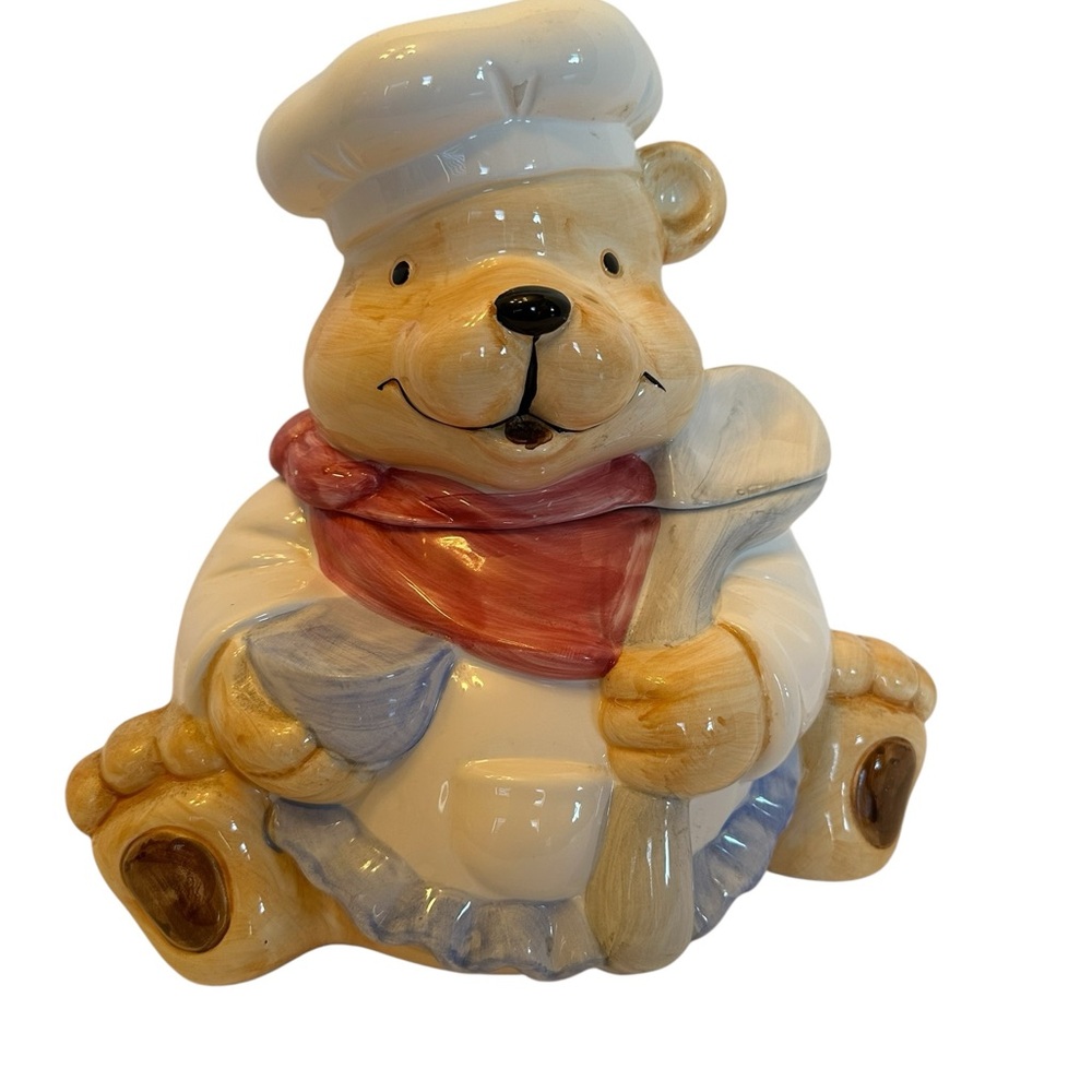 Signature Bear Chef Cookie Jar - Cream, Brown, Red, Blue